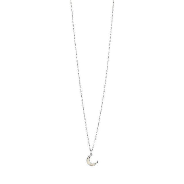 MC Collective Half Moon Dyed White Freshwater Cultured Pearl Pendant Necklace, Womens, Silver Tone Product Image