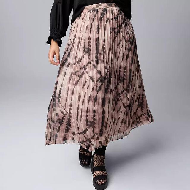 Plus Size Simply Vera Vera Wang Pleated Skirt, Womens Product Image