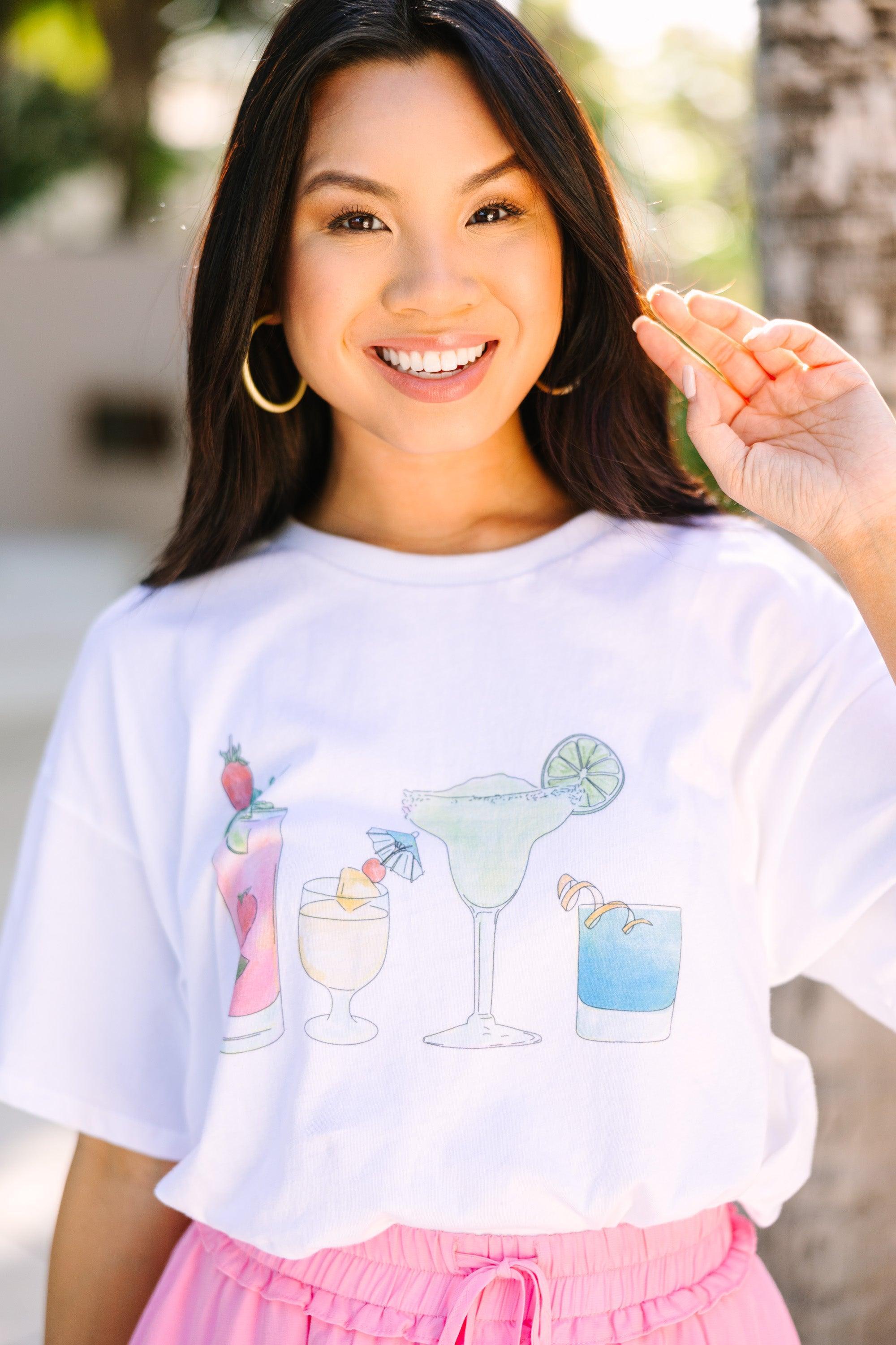 Happy Hour White Graphic Tee Female Product Image