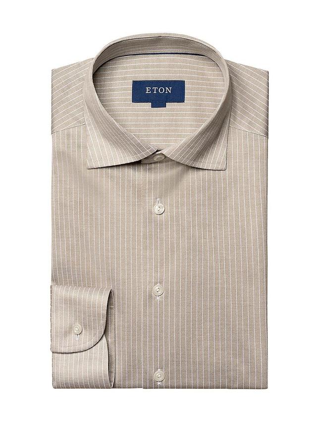 Mens Slim-Fit Pinstriped Luxe Knit Shirt Product Image