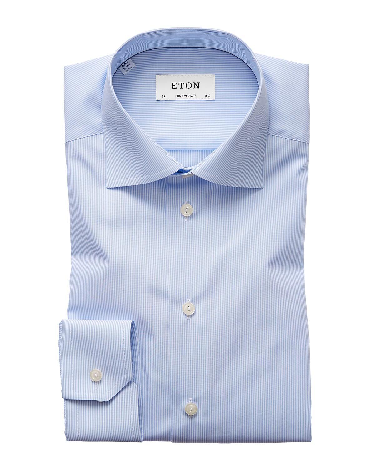 Mens Comtemporary-Fit Fine Striped Dress Shirt Product Image