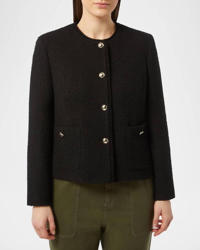 Plus Size Canosa Button-Down Tweed Jacket Product Image