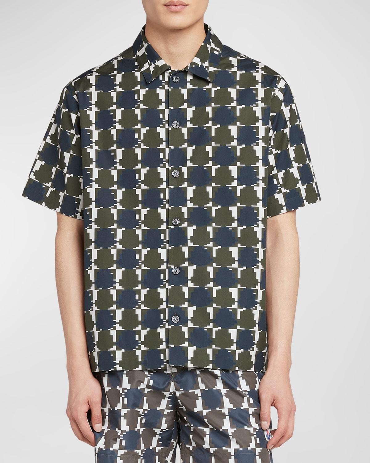 Mens Printed Monogram Poplin Shirt Product Image