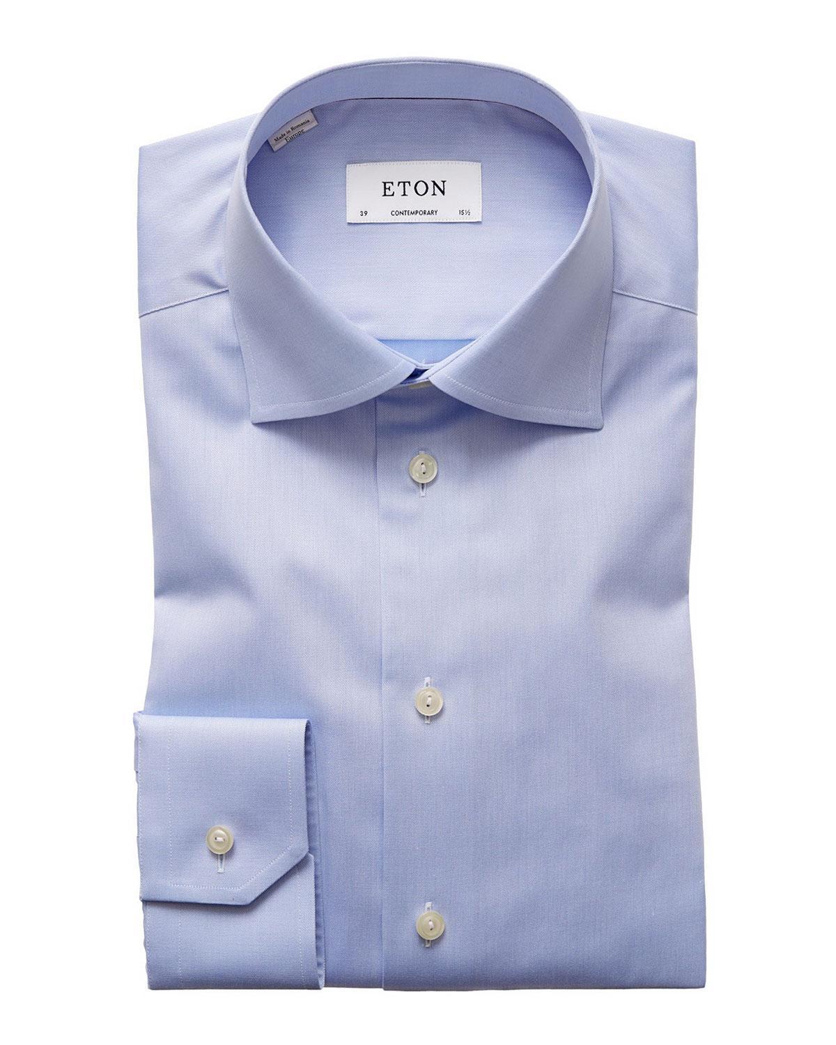 Eton Contemporary Fit Twill Dress Shirt Product Image