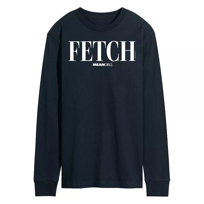 Mens Mean Girls Fetch Long Sleeve Graphic Tee Blue Product Image