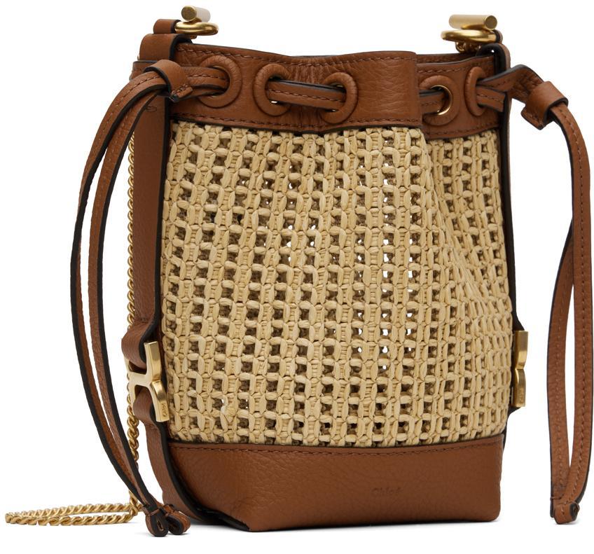 CHLOÉ Beige & Brown Micro Bucket Bag In 247 Caramel Product Image