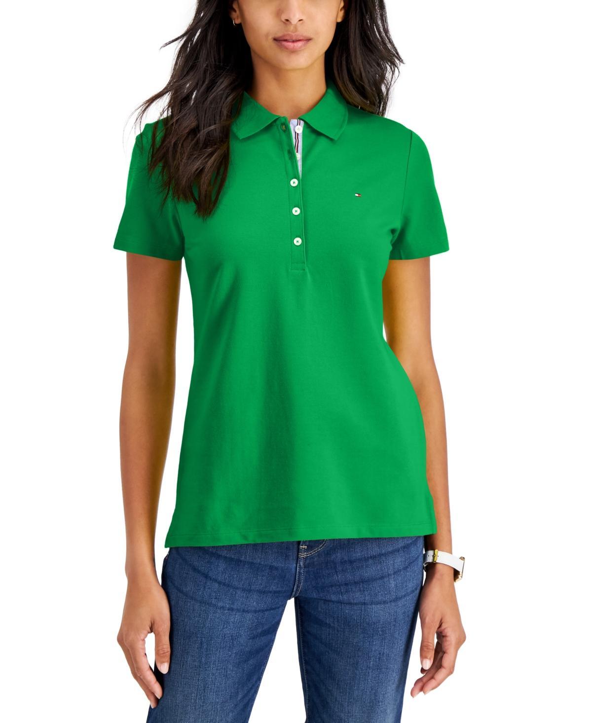 Tommy Hilfiger Solid Short Sleeve Polo Women's Clothing Product Image