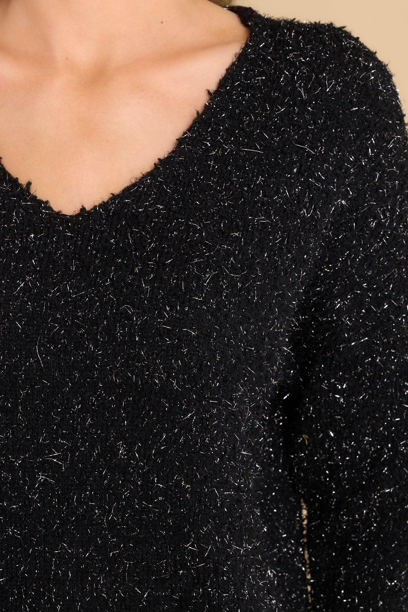 Here To Shine Black Sweater Product Image