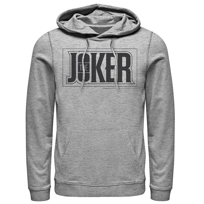 Mens DC Comics The Joker Bold Text Poster Hoodie Athletic Grey Product Image