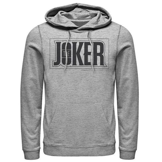 Mens DC Comics The Joker Bold Text Poster Hoodie Athletic Grey Product Image