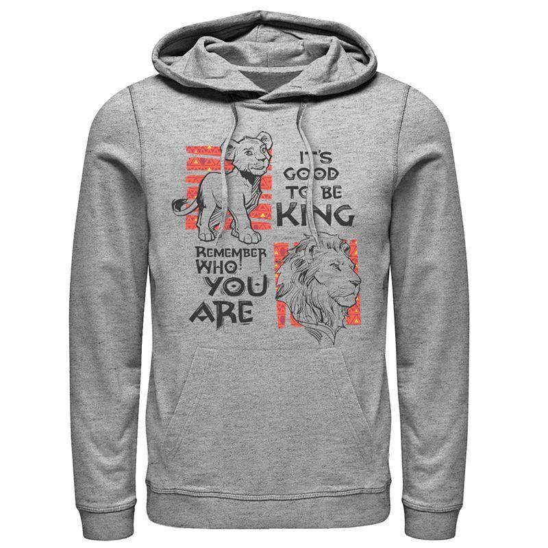 Disneys Lion King Good To Be King Mens Hoodie Athletic Grey Product Image