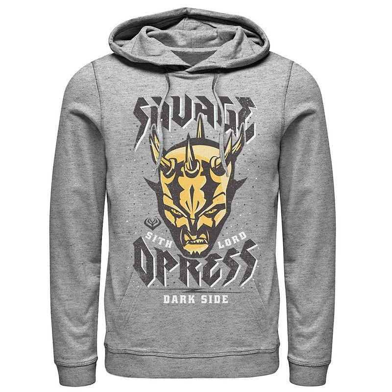 Mens Star Wars: Clone Wars Savage Opress Dark Side Portrait Hoodie Athletic Grey Product Image