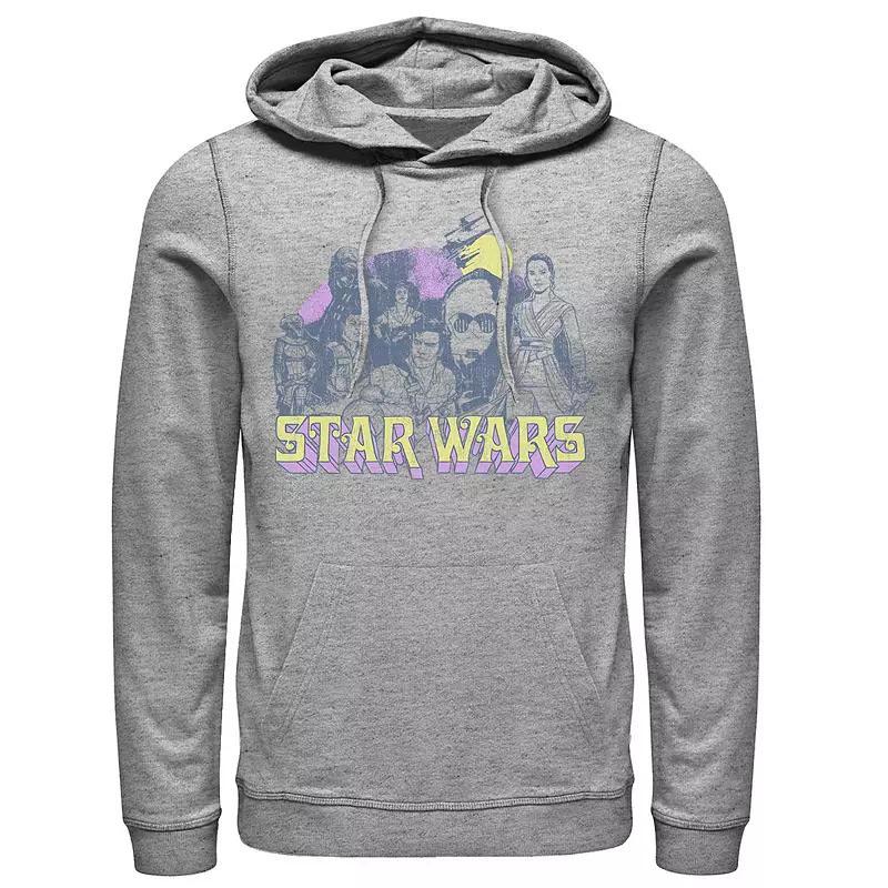 Mens Star Wars The Rise of Skywalker Vintage Collage Graphic Hoodie Athletic Grey Product Image