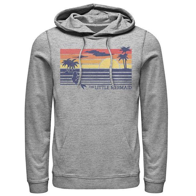 Disneys The Little Mermaid Sunset Poster Style Mens Pullover Hoodie Athletic Grey Product Image