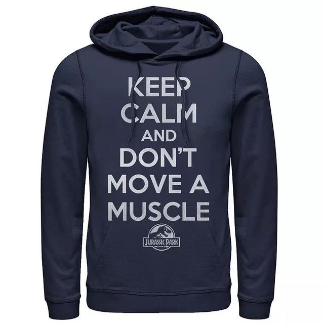 Mens Jurassic Park Keep Calm & Dont Move Hoodie Blue Product Image