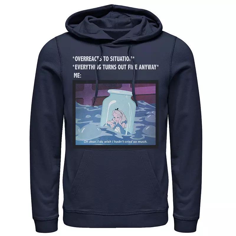 Disneys Alice In Wonderland Mens Overreacts To Situation Meme Hoodie Blue Product Image