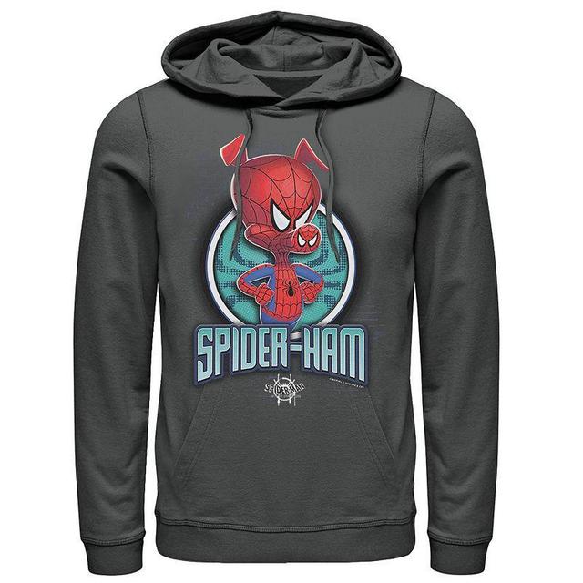 Mens Marvel Spiderverse Spider-Ham Pose Graphic Hoodie Grey Heather Product Image