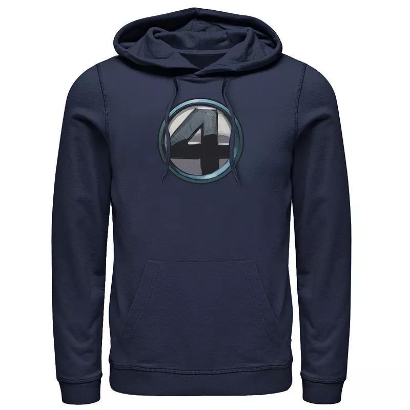 Mens Marvel Fantastic Four Large Center Chest Logo Hoodie Blue Product Image