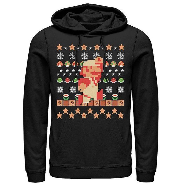 Mens Nintendo Super Mario Mario Pixel Ugly Christmas Sweater Hoodie Product Image