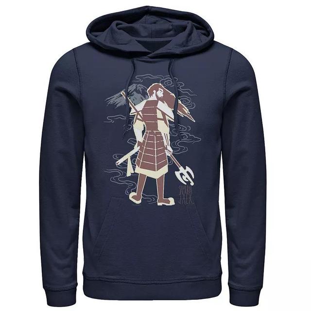 Mens Cartoon Network Samurai Jack Never Looks Back Water Color Hoodie Blue Product Image