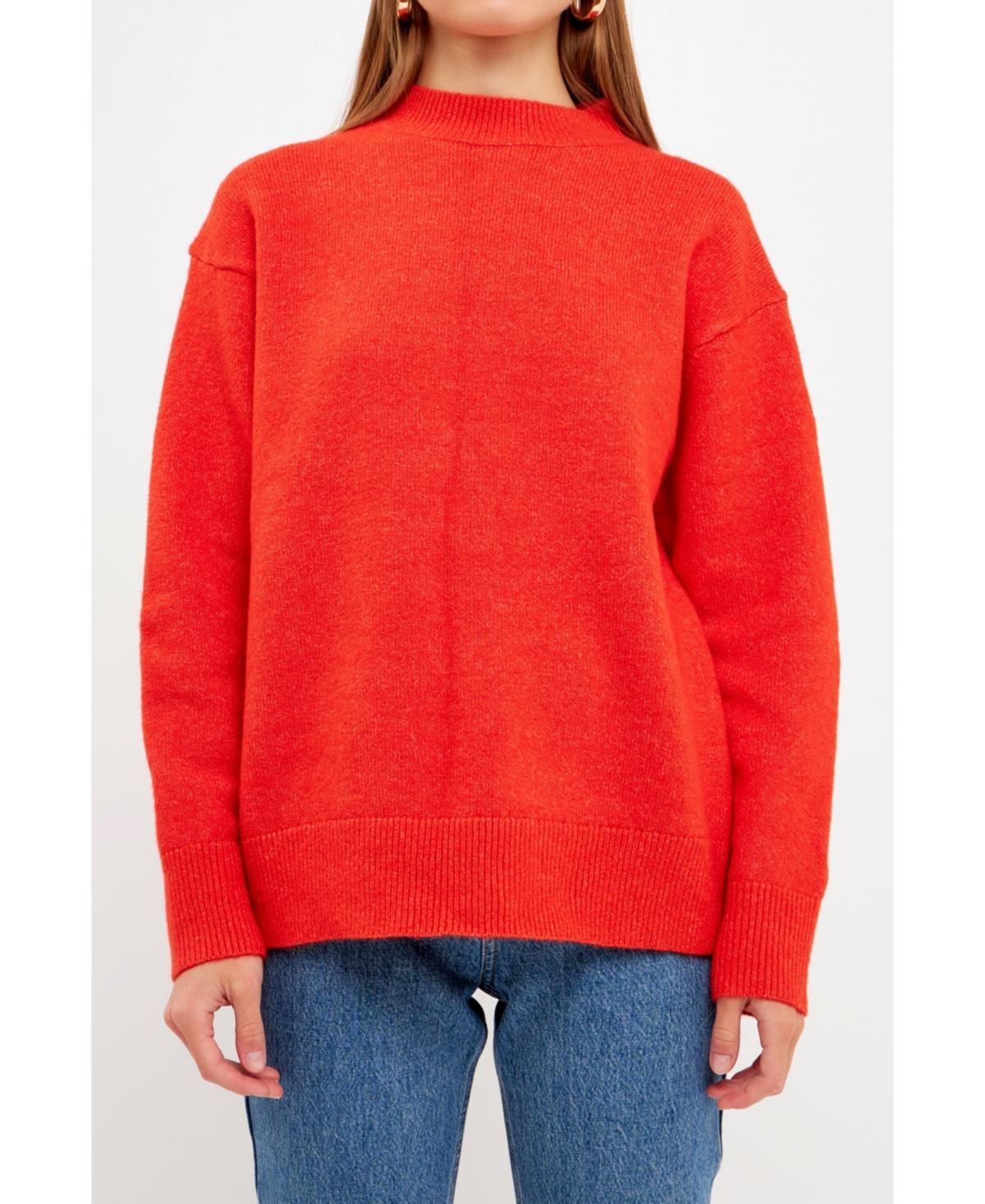 Womens Oversized Crewneck Sweater Product Image