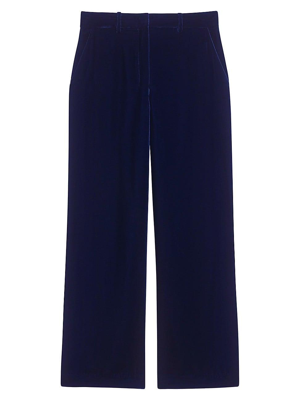 Womens Velvet Straight-Leg Trousers Product Image