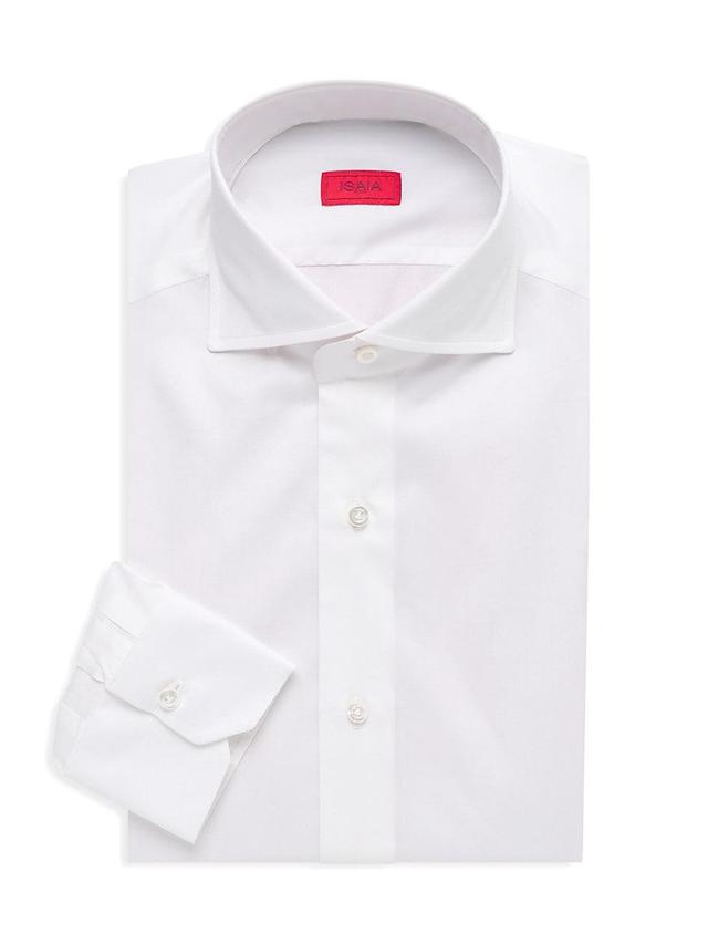 Mens Solid Cotton-Silk Dress Shirt Product Image