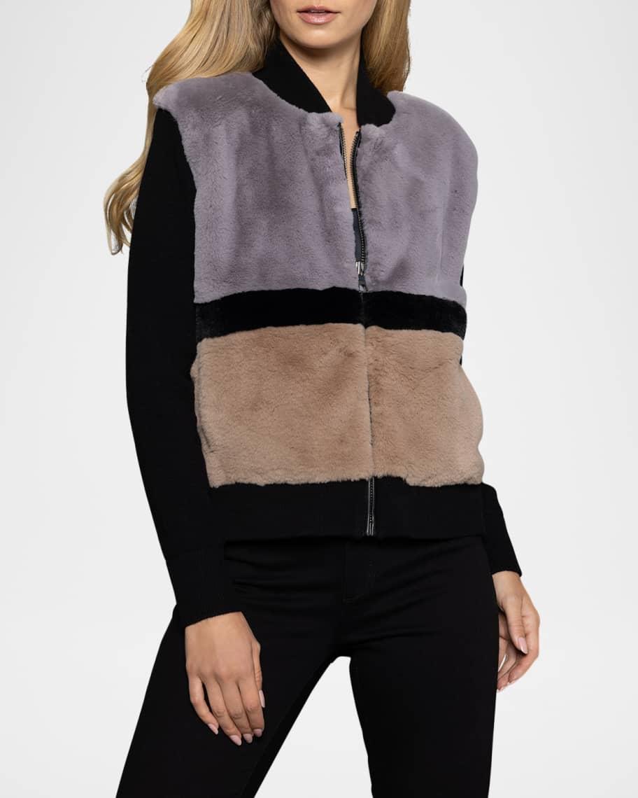 Triple Threat Colorblock Faux Fur Jacket Product Image