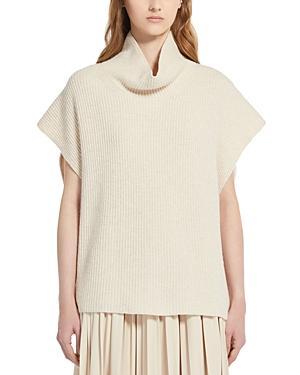 Womens Polo Rib-Knit Wool-Blend Top Product Image