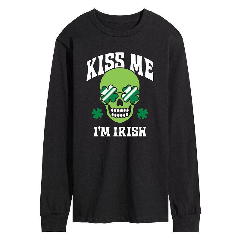 Mens Kiss Me Im Irish Long Sleeve Graphic Tee Product Image