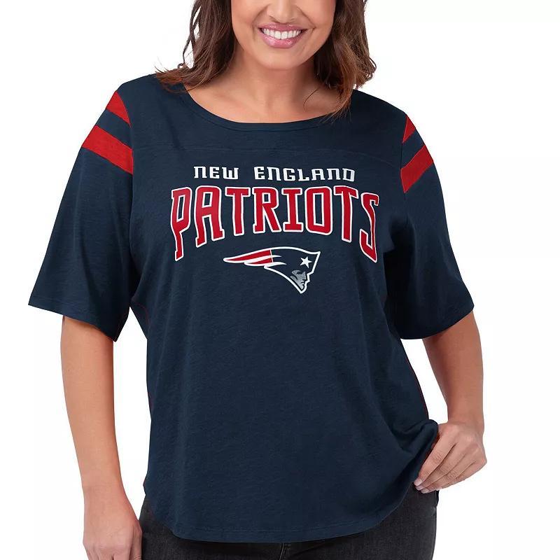 Womens G-III 4Her by Carl Banks New England Patriots Plus Size Linebacker Short Sleeve T-Shirt Blue Product Image