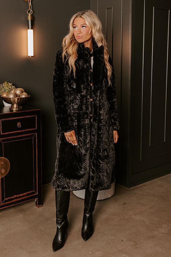 London Fog Plush Coat in Black Product Image