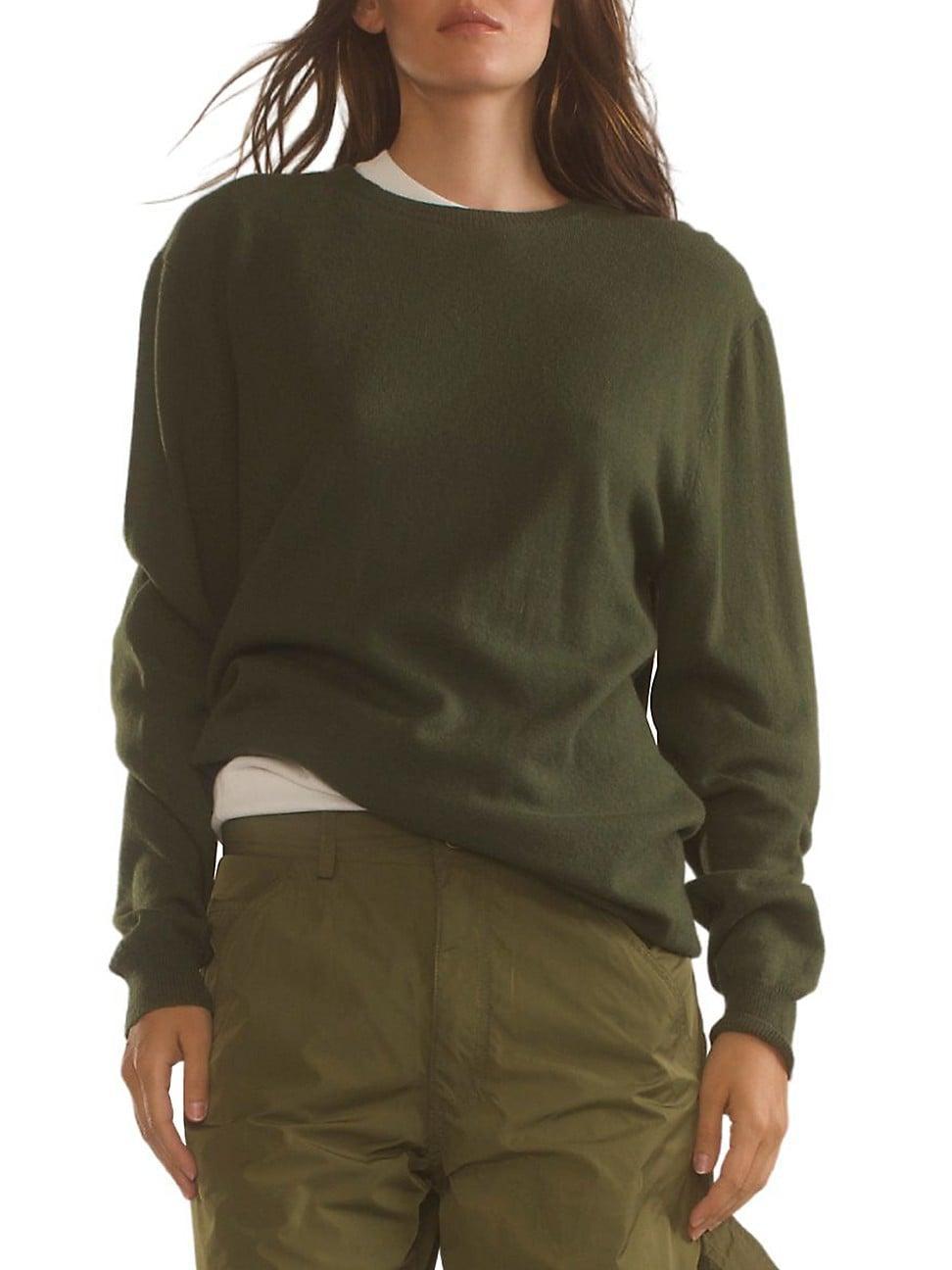 Womens Wool-Cashmere Crewneck Sweater product image