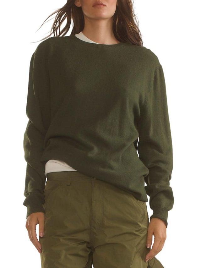 Womens Wool-Cashmere Crewneck Sweater Product Image