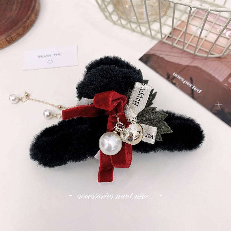 Christmas Ribbon Chenille Hair Claw Clip Product Image