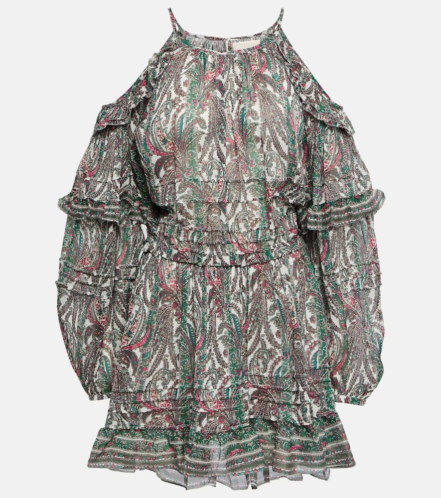 ISABEL MARANT Gabinia Printed Cotton And Silk Minidress In Ecru Product Image