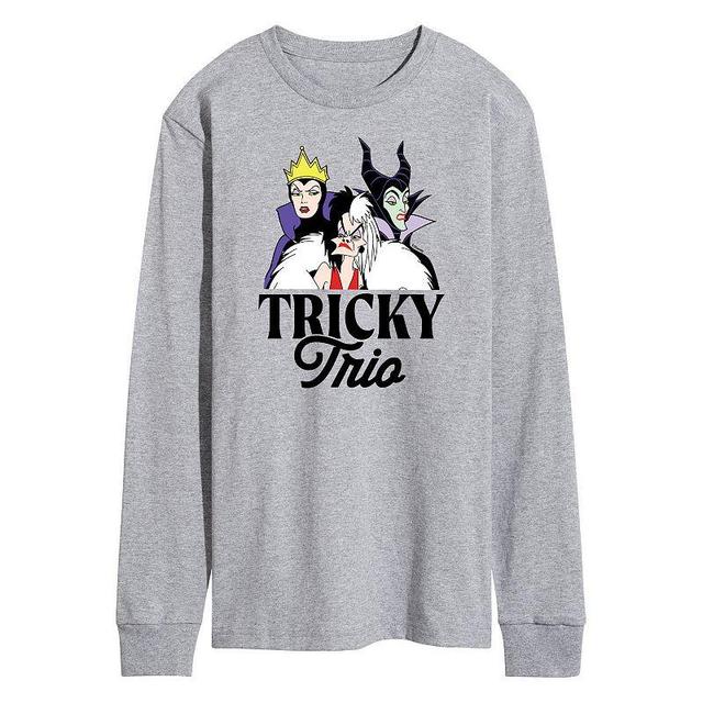 Disneys Villains Big & Tall Tricky Trio Long Sleeve, Mens Med Grey Product Image