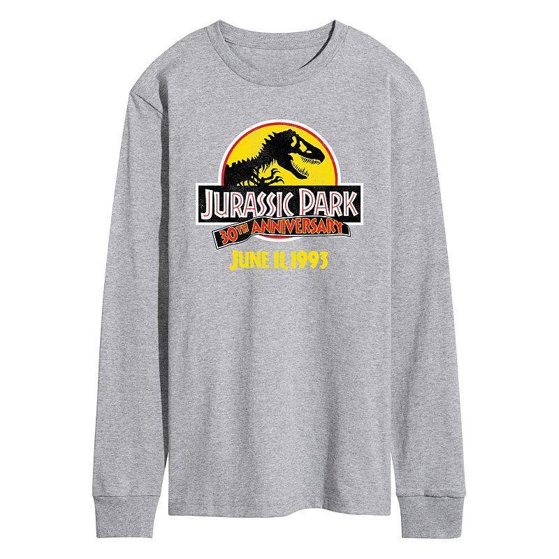 Mens Jurassic World Jurassic Park 30th Logo Long Sleeve Med Grey Product Image