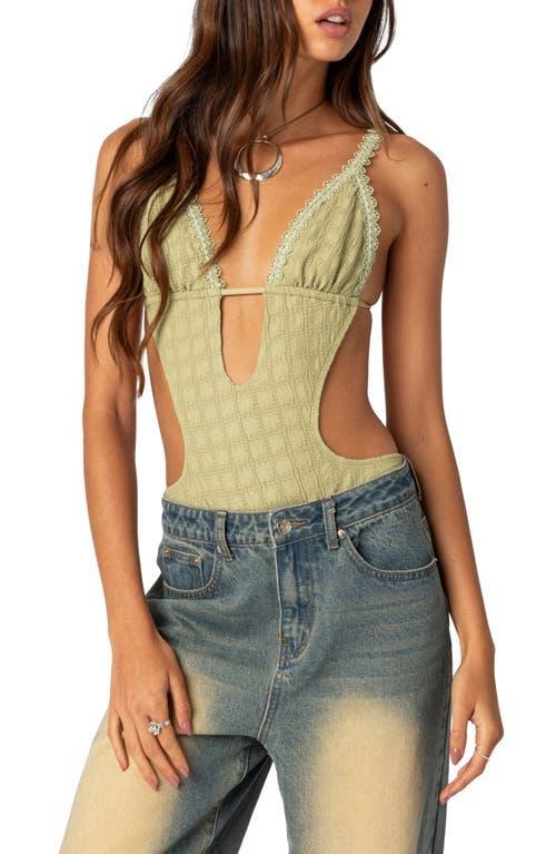 EDIKTED Textured Lace Cutout Bodysuit Product Image