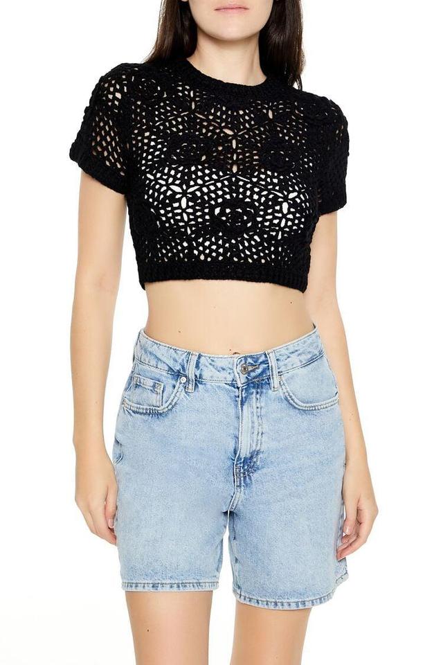 Sweater-Knit Crochet Crop Top | Forever 21 Product Image