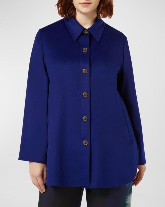 Plus Size Gazza Button-Down Virgin Wool Coat Product Image