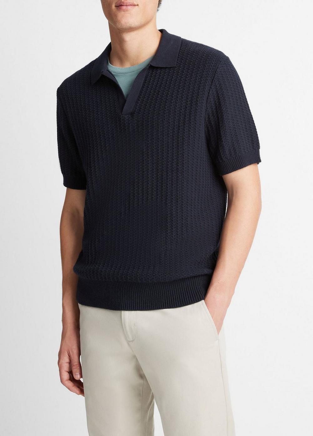 Crafted Rib Cotton-Cashmere Johnny Collar Sweater Product Image