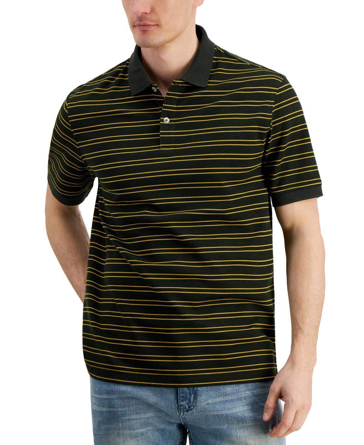 Club Room Mens Regular-Fit Stripe Performance Polo Shirt, Created for Macys Product Image