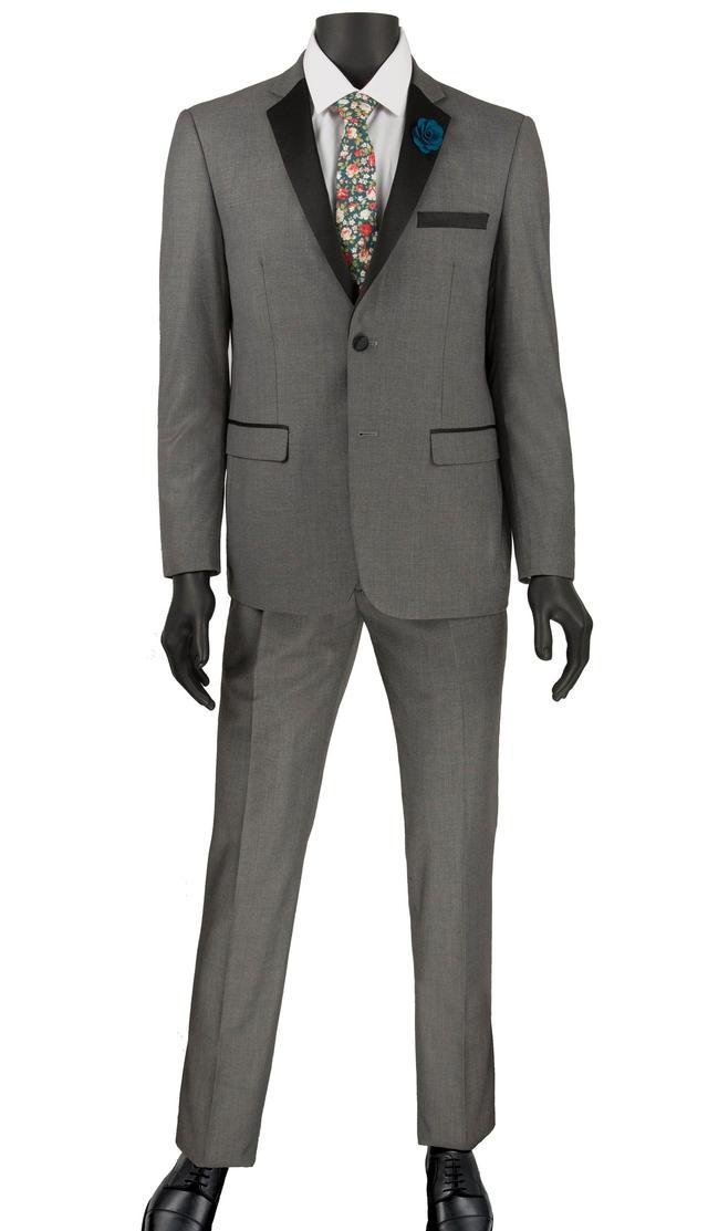 Gray Ultra Slim Fit Tuxedo 2 Buttons 2 Piece Product Image