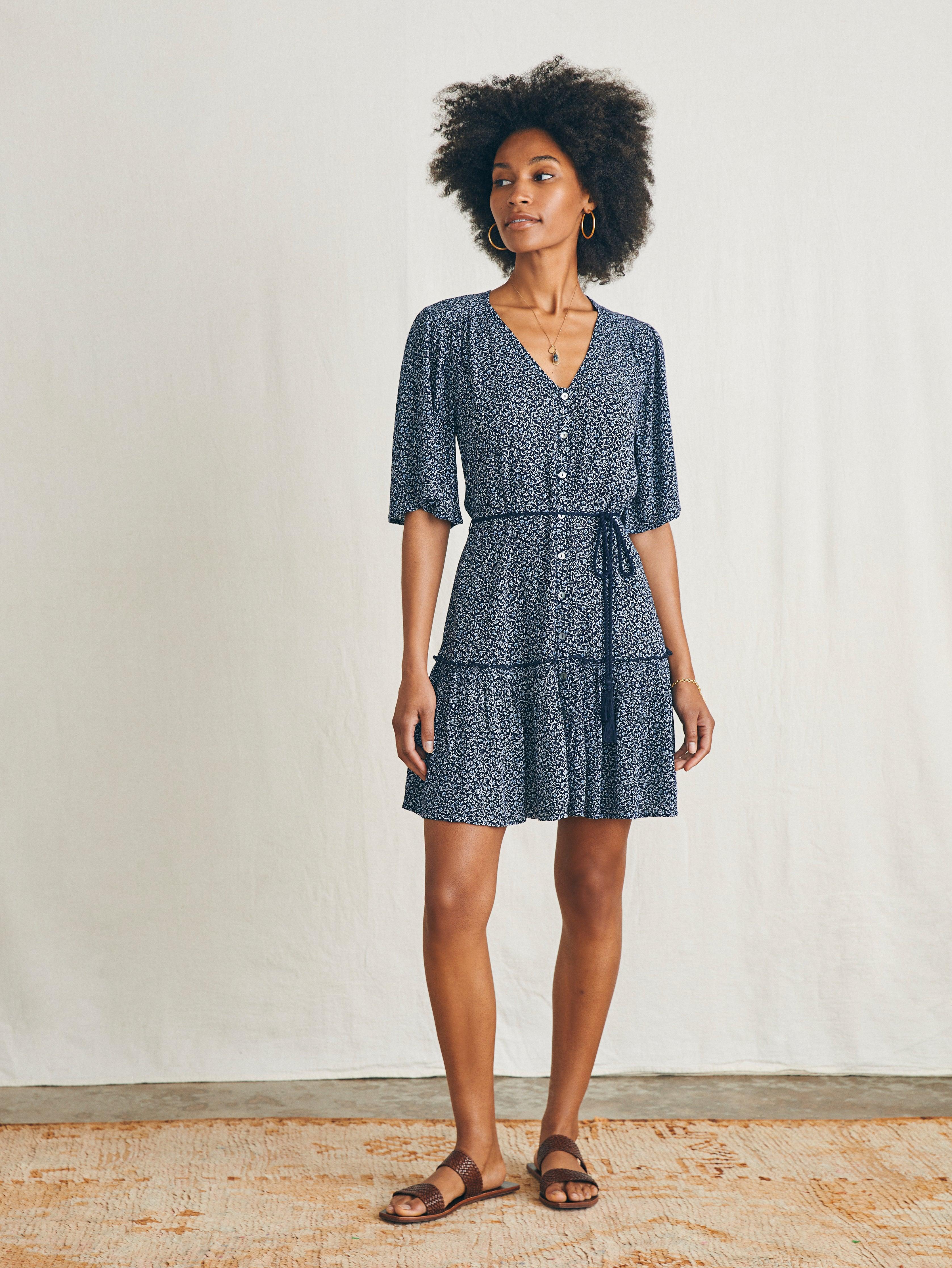 Orinda Mini Dress - Navy Riverton Ditsy Female Product Image