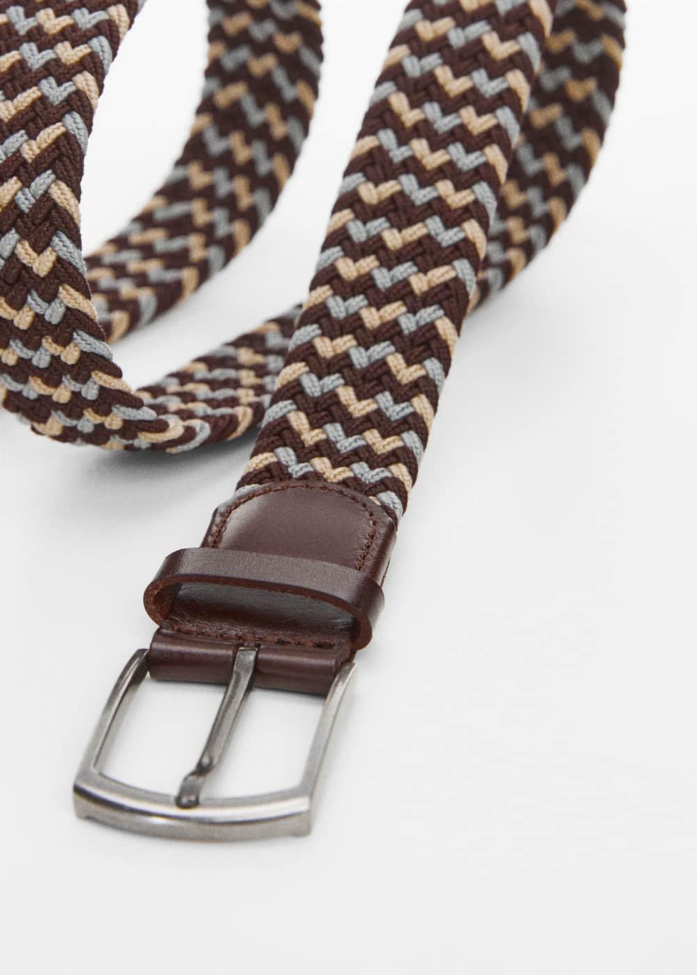 MANGO MAN - Braided elastic colored belt beigeMen Product Image