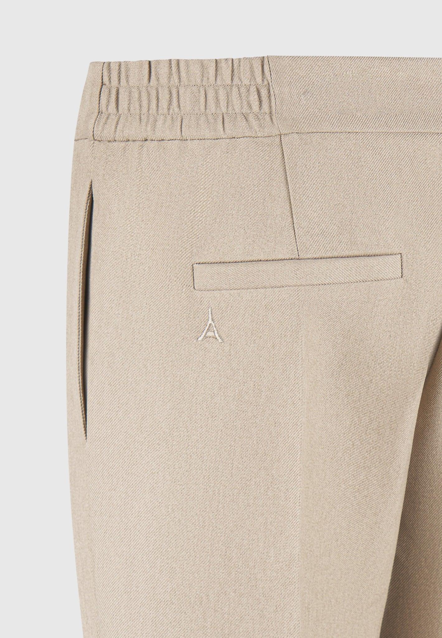 Slim Fit Tailored Trousers - Beige Male Product Image