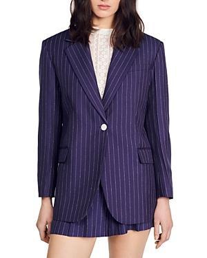 Womens Striped Suit Jacket Product Image