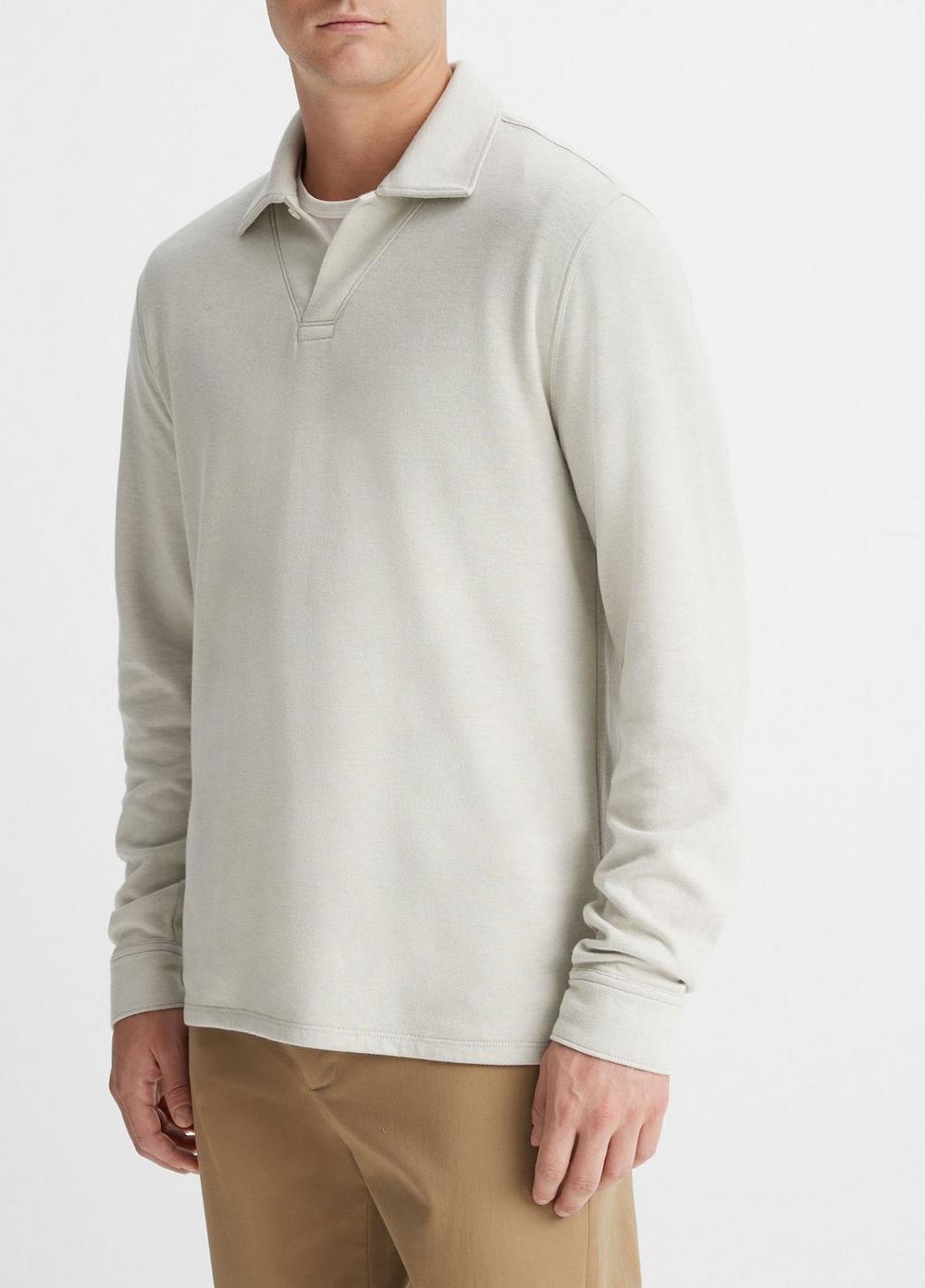 Double-Face Long-Sleeve Polo Shirt Product Image