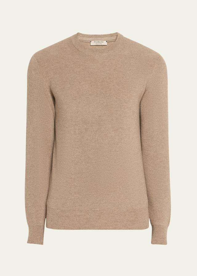 Mens Cashmere English Rib Crewneck Sweater Product Image